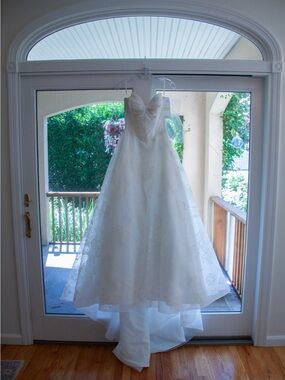 Mikaella Bridal White Strapless A-Line Wedding Gown